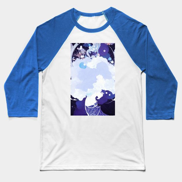 Angel in Blue Heaven Baseball T-Shirt by Aresshya